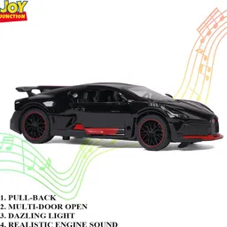 joy junction Bugatti Model Car 1:32 Metal Pull Back Die-cast Car (Black) image 5