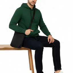 metronaut Hooded Full Sleeve Solid Men Sweatshirt image 3