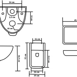 plantex Ceramic Wall Hung Western Toilet/Tabletop Wash Basin/Commode for Toilet/ Wash Basin for Bathroom - (APS-780-755 Combo) Western Commode image 3
