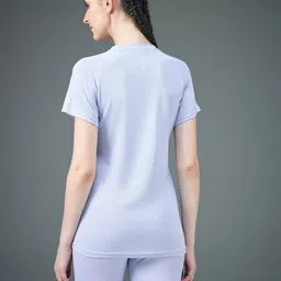 technosport Women Printed Crew Neck Polyester Silver T-Shirt image 3