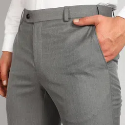 raymond Men Slim Fit Grey Viscose Rayon Trousers image 5