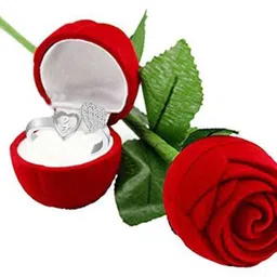 meenaz Ring Brass, Copper, Crystal, Stone, Alloy, Metal Cubic Zirconia, Zircon, Crystal, Diamond Silver, Platinum Plated Ring Set image 2