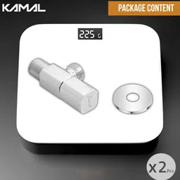 kamal Premium Angle Cock Cruz | Full Brass Forged Body with Wall Flange Chrome Finish Angle Valve for Bathroom & Kitchen Angle Cock Faucet image 5