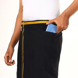 GREEN TEE men solid dhoti Solid Men Dhoti image 3