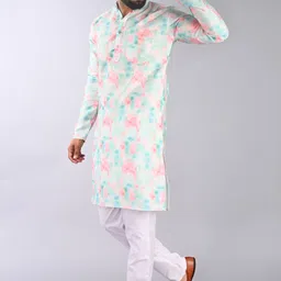 fubar Men Cotton Blend Kurta Pyjama Set image 3