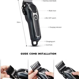 jpro B KM1991 Length Adjustable Pet Trimmer for Dog, Cat Full Kit Black Pet Hair Trimmer image 5