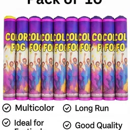 raga plus Pack of 10 Big Color Fog Fountains | Perfect for Haldi, Holi & Party Decor_U Holi Color Powder Pack of 10 image 2