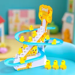 bachpan Battery Duck Track Toy – Climbing Slide Toy with Lights & Cartoon Ducks-picture-32