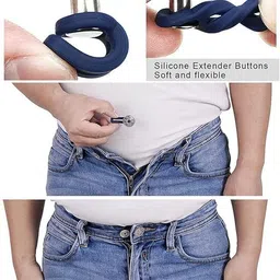 morel Adjustable Elastic Waist Buttons for Jeans (Pack of 3) Combo Zipper Pull image 1
