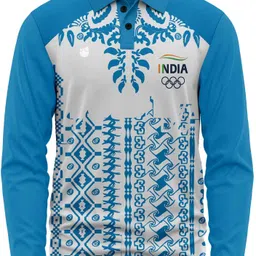 inkholic Men Printed Polo Neck Polyester Blue T-Shirt-picture-18