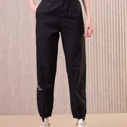 Women Solid Black Track Pants-image-14