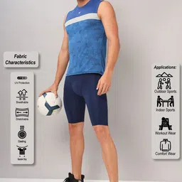 technosport Solid Men Blue Tights image 2