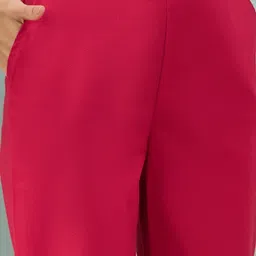 robolox Women Regular Fit Red Pure Cotton Trousers image 4