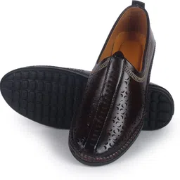 theshoegalleryy Mens Synthetic Leather Mojaris||Stylish Mojaris For Wedding|| Partywear|| Casual Party Wear For Men-picture-12