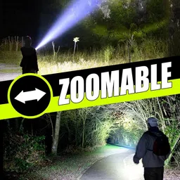 zeno volt 376 Rechargeable 3000mAh LED Flashlight with 5Light Modes & USB Emergency Light Torch image 4
