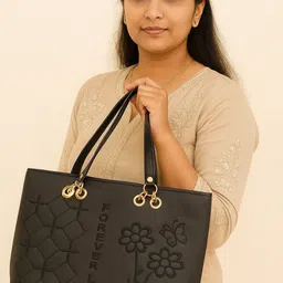 krishav Women Black Hand-held Bag image 5