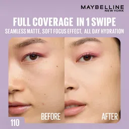 maybelline new york Super Stay Flex Powder Compact, 110, 30H Full Cover, for Oily Skin Foundation image 3