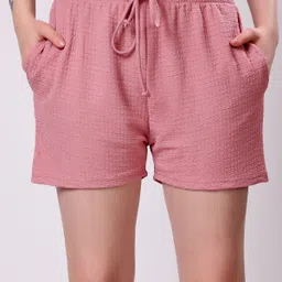 london hills Solid Women Pink Regular Shorts-picture-35
