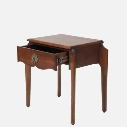 opaque studio Swerve Teak Wood End Table In Teak Finish image 5