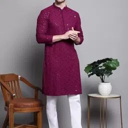 zoster Men Cotton Blend Kurta Pyjama Set-picture-11