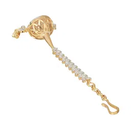 saraf rs jewellery Saraf RS Gold-Plated CZ-Studded Maang Tikka image 4
