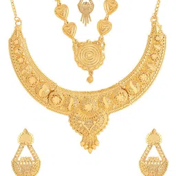 Yellow Chimes Gold-Plated Traditional Jewellery Set With Maangtikka image 1