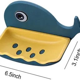sjk Fish Shape Cute Adhesive Waterproof Wall Mounted Soap Dish(PACK OF 4) 1.331 image 2