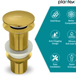 plantex Basin Brass Pop-Up Strainer image 4