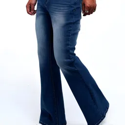 ben martin Men Boot-Leg High Rise Dark Blue Jeans image 4