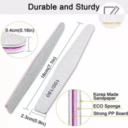 appetina 100/180 grit Double-sided Emery Board Manicure Tools For Home and Salon image 2