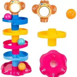 sr toys Roll Ball Toy for Kids with 5 Layer Ball Drop and Roll Swirling Tower for Baby image 2