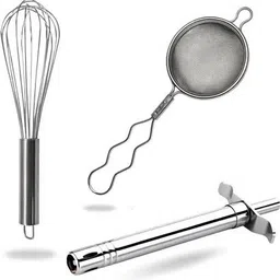 vinzesta Stainless Steel Kitchen Tool Set | Whisk, Tea Strainer & Gas Lighter Combo Kitchen Tool Set-picture-38