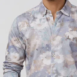 mufti Men Slim Fit Printed Spread Collar Casual Shirt image 4