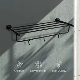 u-s-f bath accessories Towel Rack Hanger/Towel Rod/Towel Holder for Bathroom/Bathroom Accessories Black Towel Holder image 4