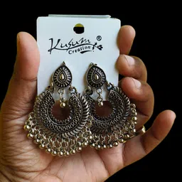 fandbcollections Earings Sterling Silver Chandbali Earring-picture-10