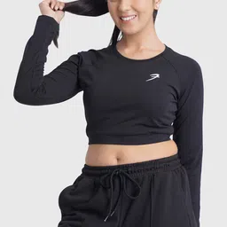 fuaark Women Solid Crew Neck Reversible Pure Cotton Black T-Shirt-picture-28