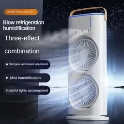 FLAMPER Portable Cooler & LED RGB Light Double Fan Mist Spray USB Cooler with Remote Cooler image 2