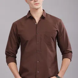 uzmax Men Slim Fit Solid Spread Collar Casual Shirt-picture-21