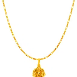 akshat sapphire 22KT Gold Plated Sterling Silver (92.5% purity) God Ganesha Chain Pendanta Gold-plated Plated Sterling Silver Chain Set-picture-10