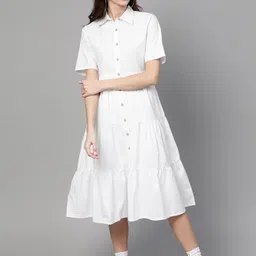 sassafras Women Shirt White Midi/Calf Length Dress-picture-26