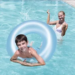 kindertales Inflatable (IND*66) Swim Ring 76 cm Swimming Ring Float for Kids Blue Inflatable Swimming Safety Tube image 4