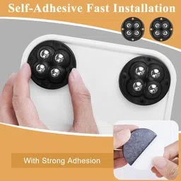 krinmay Round Black Caster Wheel –Rotating Furniture Trolley Wheels (Set of 4) Appliance Furniture Caster image 3