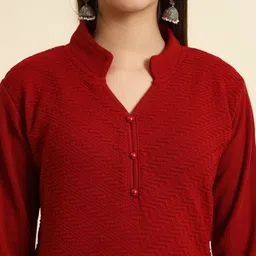 tracy Women Printed Wool Straight Kurta image 4