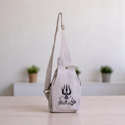 White Men & Women Sling Bag Hemp Super Fashion Chest and Shoulder Bag for Women & Men-image-46