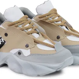 crown Trendy Air Sole Sneakers for Men | Breathable Casual Lace-Up Shoes Party Wear For Men image 3