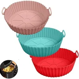 sunpantry Silicone Air Fryer Basket Liners Round Reusable, Food Safe Air fryer Bowl-3PCS Airfryer Tray-picture-27