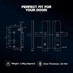 ozone Aluminium Glossy Smart Lock image 2