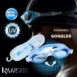 naaisha Swimming Kit(silicone cap/Swimming Goggle/Earplugs) Swimming Kit Swimming Cap image 5