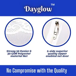 dayglow Polyester Adults Washable Mosquito Net for Queen Size Bed | Polyester, Foldable, High Durability, Lightweight with Free Saviours | Mosquito Net for Kids | Size: 6 x 6.5 Mosquito Net image 4