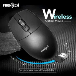 Frontech MS-0056 1600DPI | USB Nano Receiver | Wireless Ergonomic Optical Mouse with Bluetooth image 2